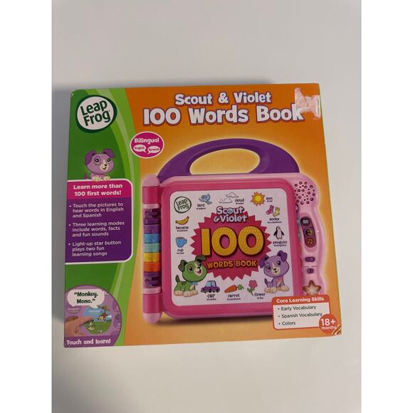 LeapFrog Scout and Violet 100 Words Book, bilingual educational toy 18+months - Picture 4 of 10